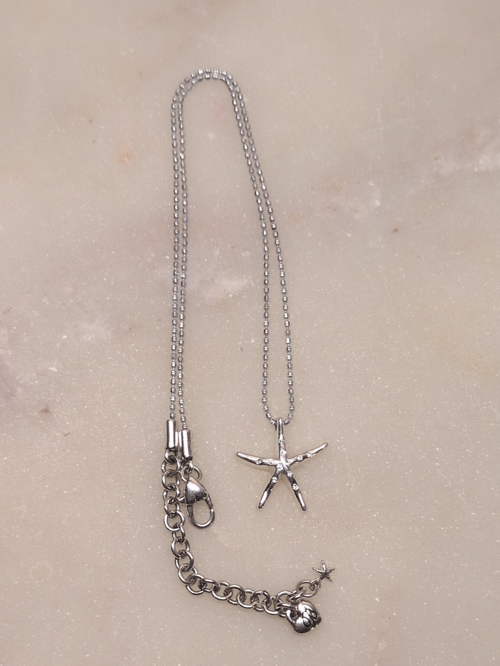 Brighton Crystal Starfish Silver Necklace